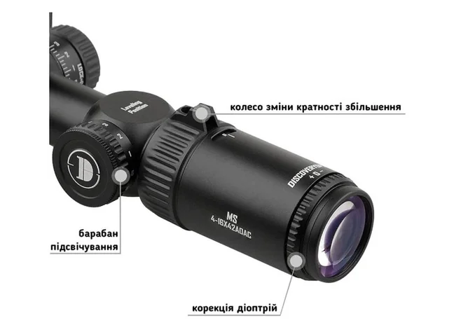 Приціл Discovery Optics MS 4-16x42 AOAC (25.4 мм, підсвічування) Фото 2